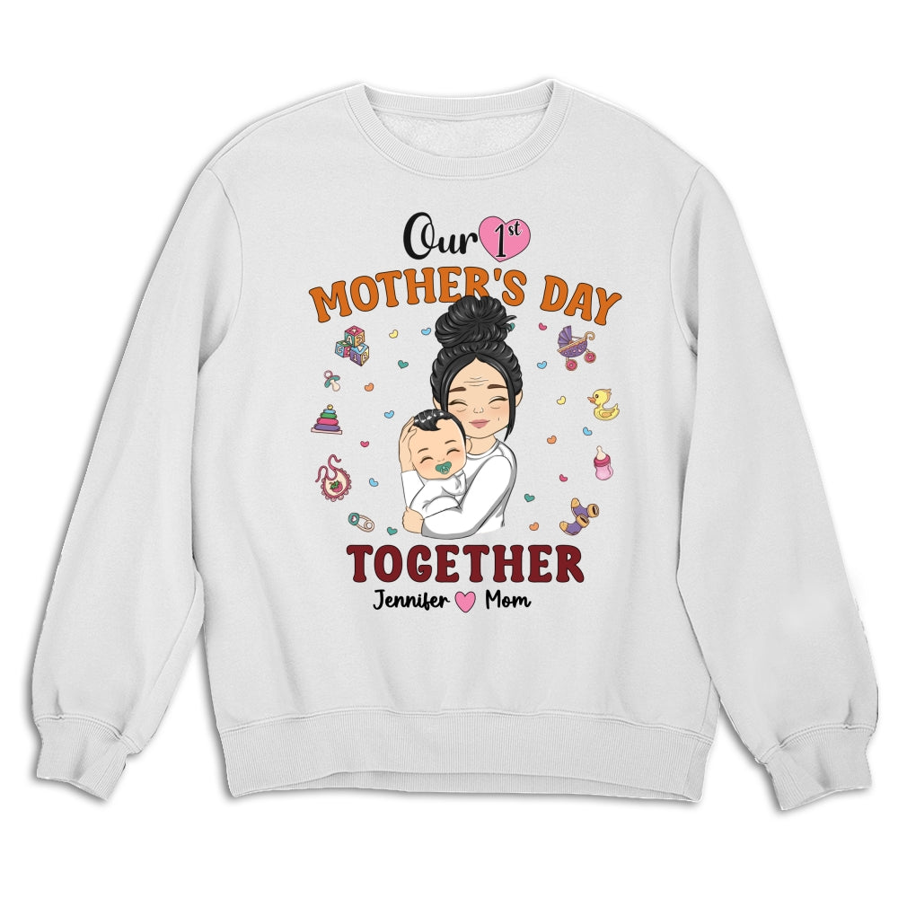 Custom First Mother's Day, Christmas Gift for New Mom • 1st Mothers Day Together - Personalized Shirt