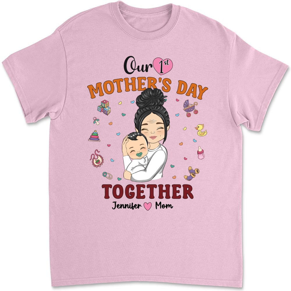 Custom First Mother's Day, Christmas Gift for New Mom • 1st Mothers Day Together - Personalized Shirt