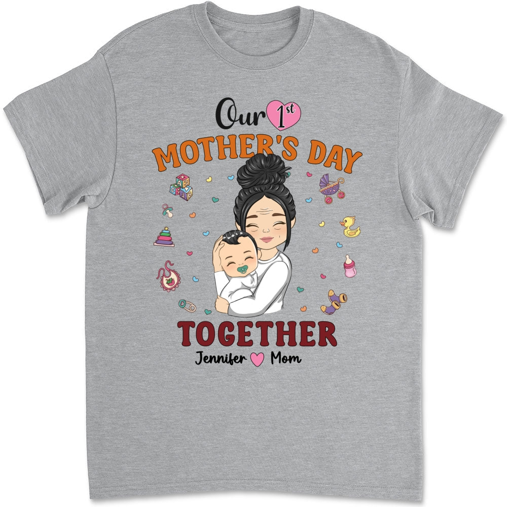 Custom First Mother's Day, Christmas Gift for New Mom • 1st Mothers Day Together - Personalized Shirt