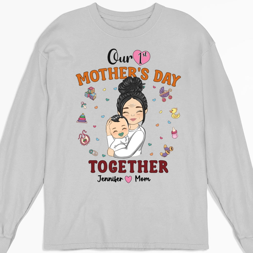 Custom First Mother's Day, Christmas Gift for New Mom • 1st Mothers Day Together - Personalized Shirt