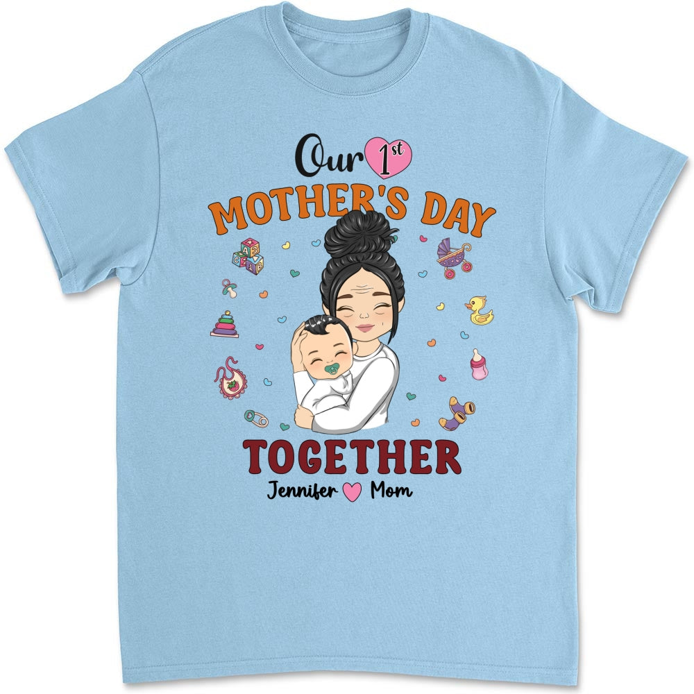Custom First Mother's Day, Christmas Gift for New Mom • 1st Mothers Day Together - Personalized Shirt