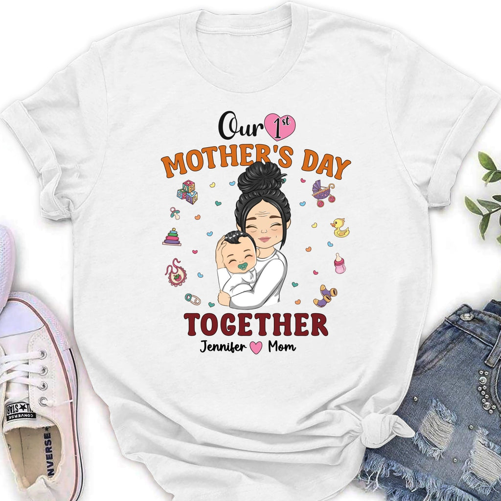 Custom First Mother's Day, Christmas Gift for New Mom • 1st Mothers Day Together - Personalized Shirt