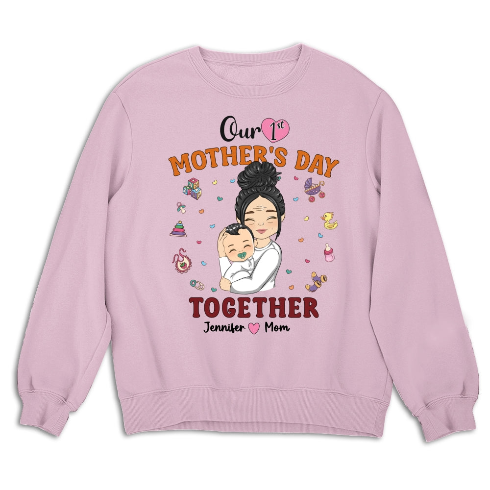 Custom First Mother's Day, Christmas Gift for New Mom • 1st Mothers Day Together - Personalized Shirt