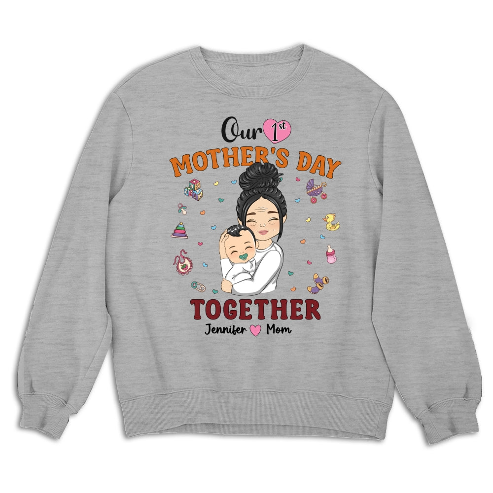 Custom First Mother's Day, Christmas Gift for New Mom • 1st Mothers Day Together - Personalized Shirt