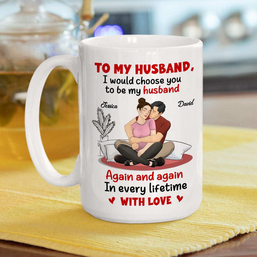 Custom Father's Day Gift For Son • My Heart Repeats Your Name - Personalized Coffee Mug