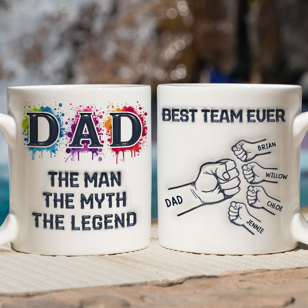 Custom Father's Day, Special Gift for Dad & Grandpa • Papa We Love You - Personalized 3D Inflated Effect Mug