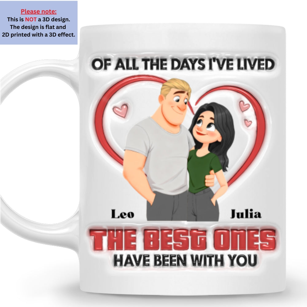 Custom Anniversary Keepsake Gifts For Couple • The Best Day - Personalized 3D Inflated Effect Mug