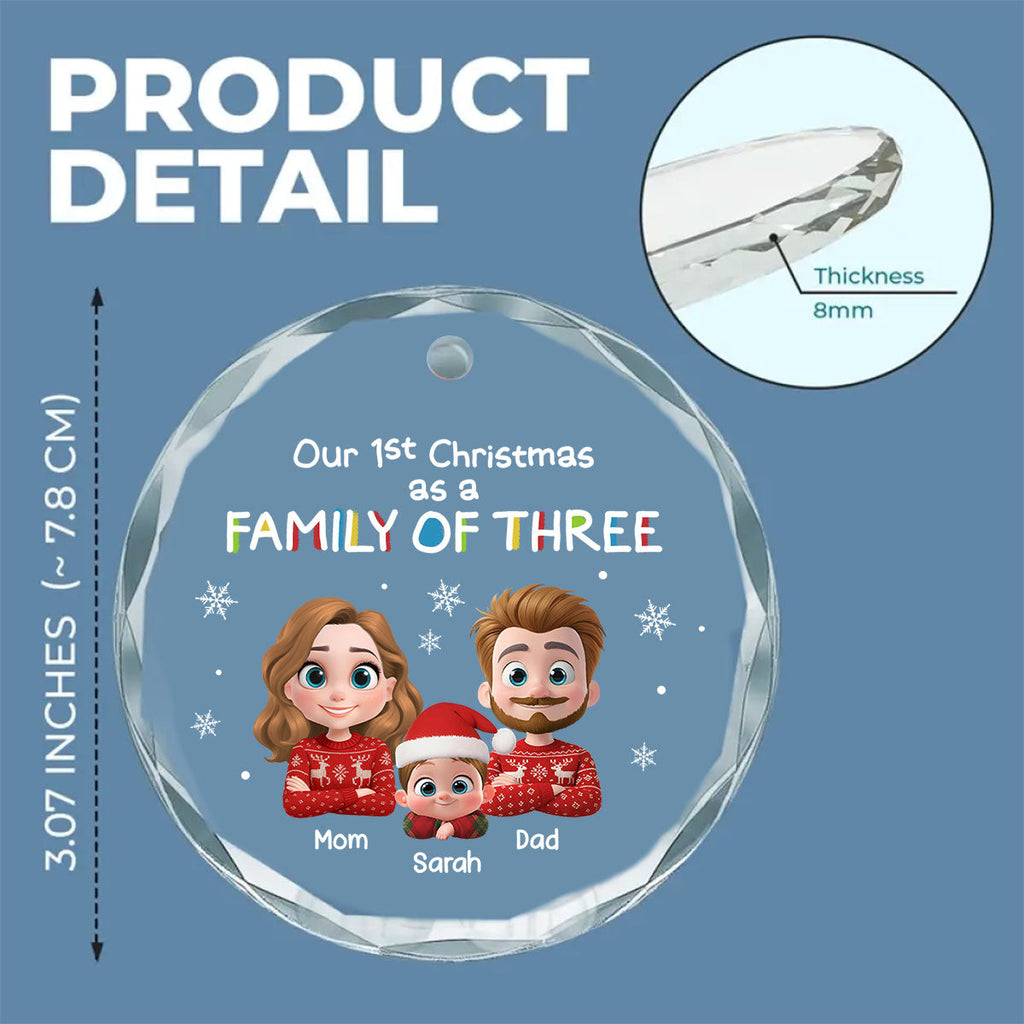 First Christmas With Baby - Personalized Glass Ornament