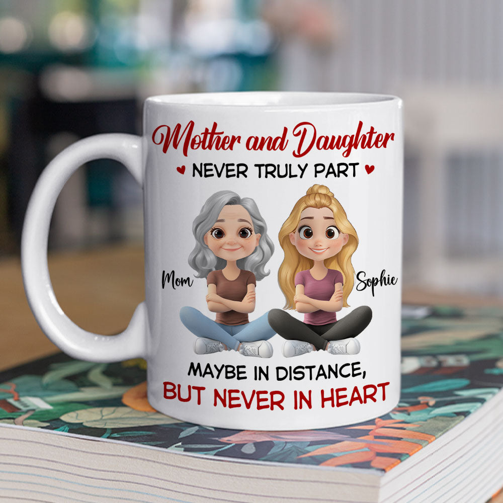 Custom Mother's Day Gift for Mom & Grandma • Never Truly Part - Personalized Coffee Mug