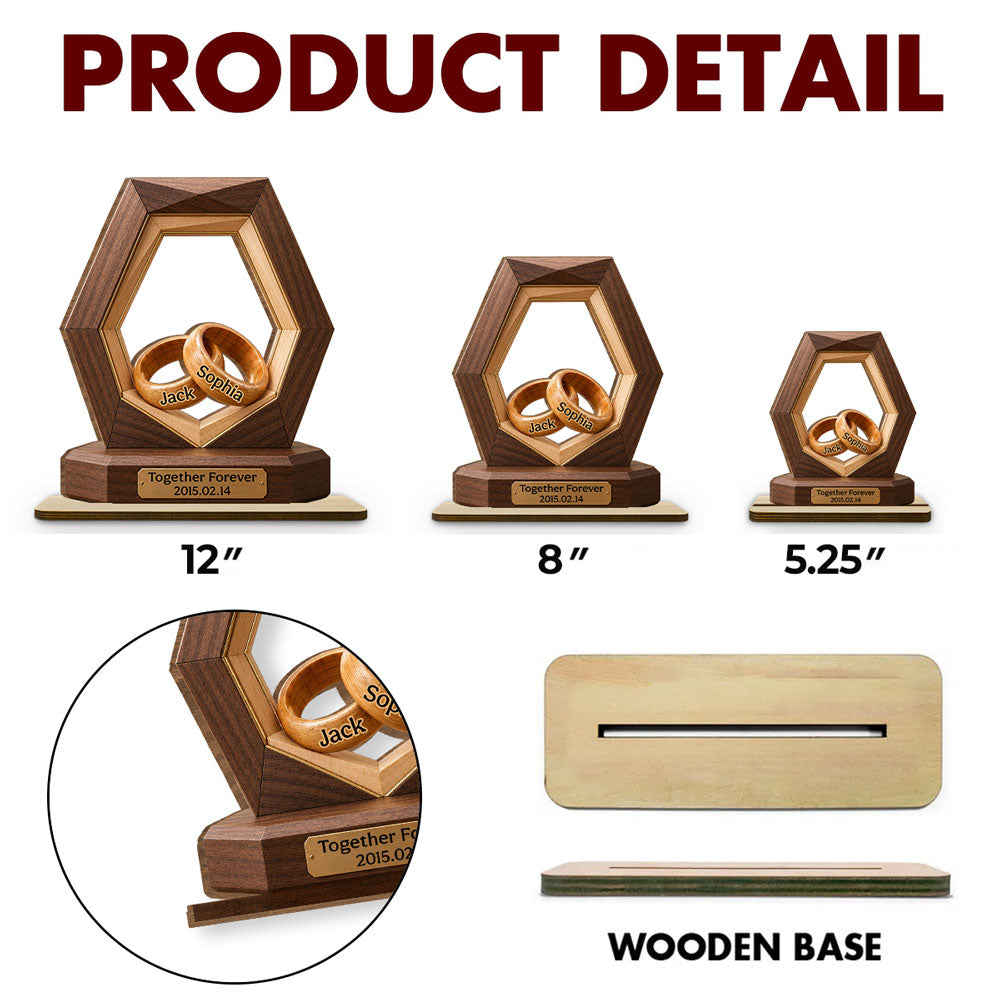 Custom Couple's Decor, Anniversary & Wedding Gift • Infinity Love - Personalized 2-Layer Wood Plaque With Flat Base