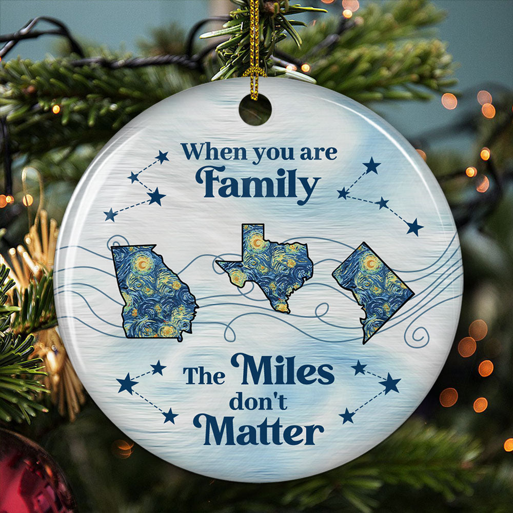 Custom Family Ornament, Christmas Gift for Family Members •  Home Is Love - Personalized Ceramic Ornament
