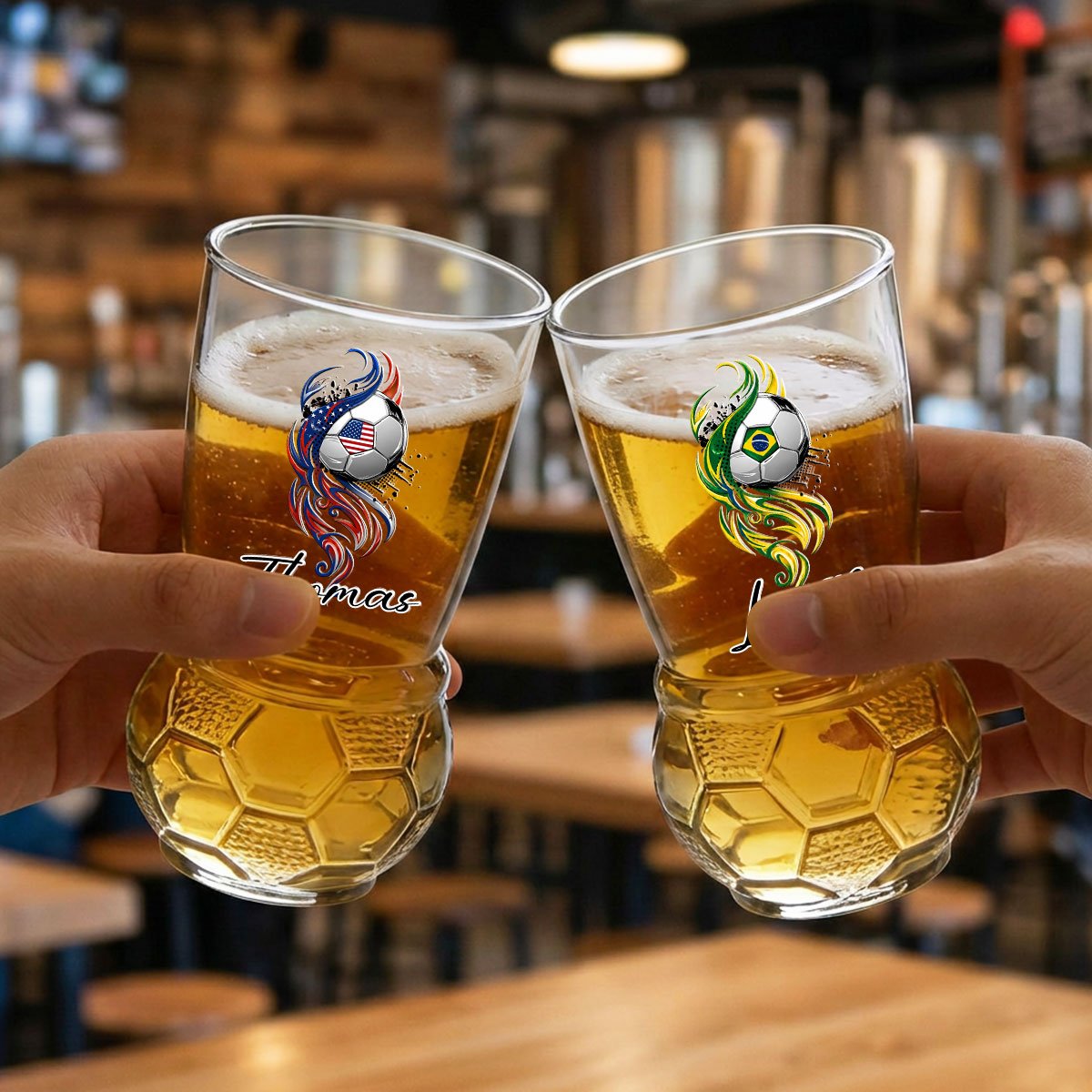 Game On - Personalized Football Beer Glass