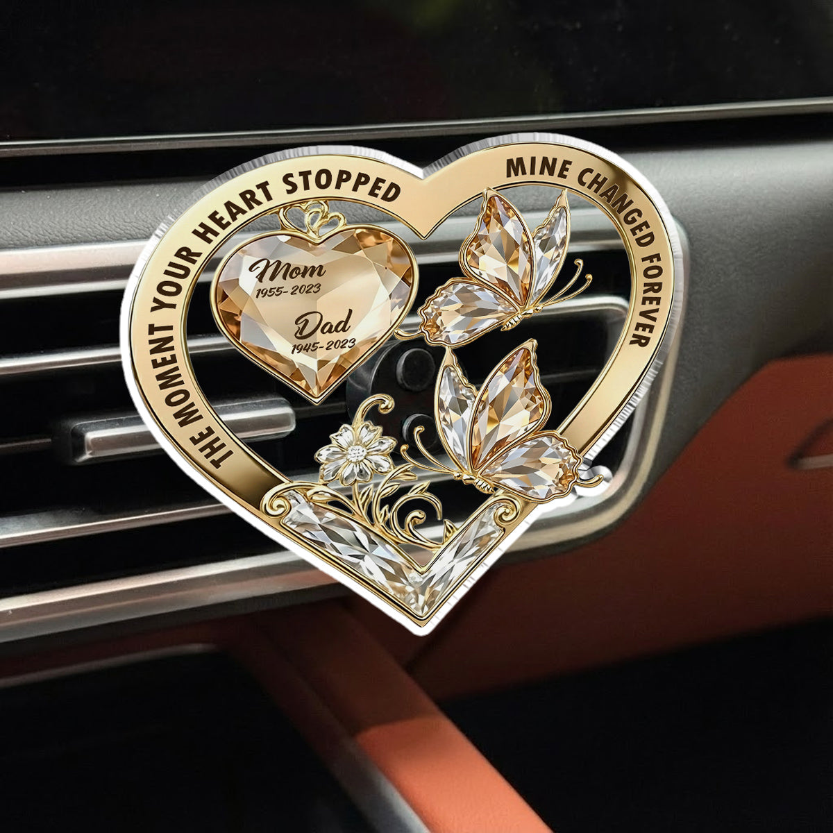 The Moment My Heart Changed Forever - Personalized Car Vent Clip