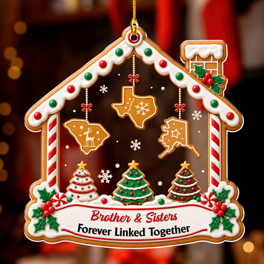 Custom Sister Christmas Ornament •  Sweetest Holiday Wishes To All - Personalized Acrylic Ornament