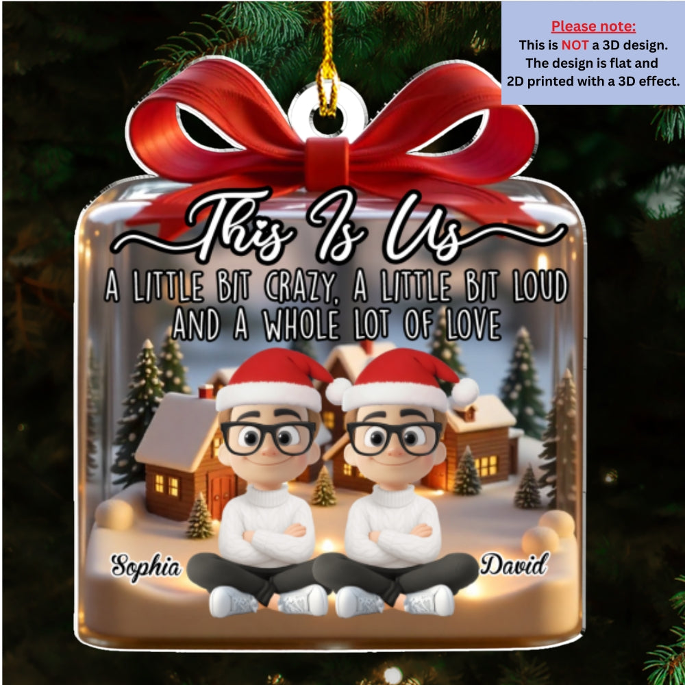 Custom Brothers & Sisters Christmas Ornament •  This Is Us Together - Personalized Acrylic Ornament