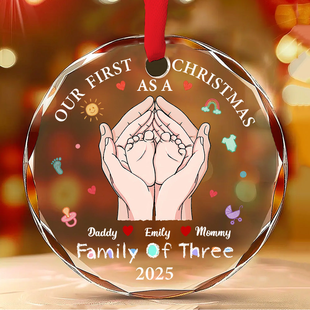 Custom Keepsake Christmas Ornament •  Our 1st Xmas Together - Personalized Glass Ornament