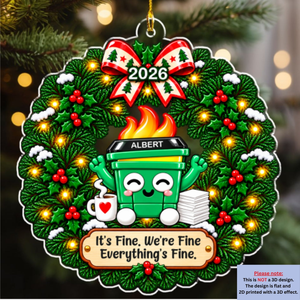 Custom Coworker Christmas Ornament, Team Appreciation Gift •  Somehow This Team Still Works - Personalized 3D Effect Acrylic Ornament