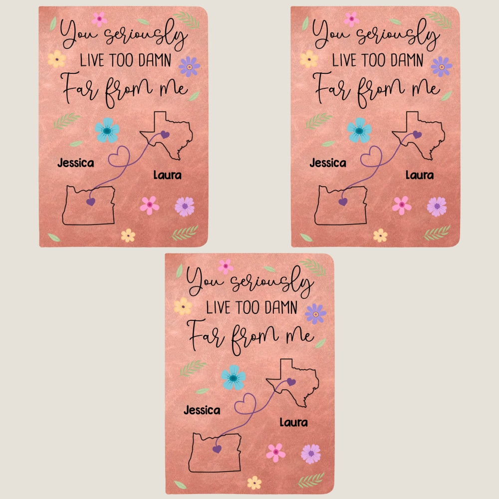 Custom Long Distance Friendship Gifts For Bestie • Wish You Lived Much Closer - Personalized Leather Journal