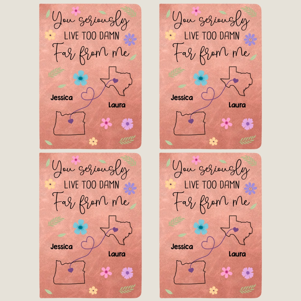 Custom Long Distance Friendship Gifts For Bestie • Wish You Lived Much Closer - Personalized Leather Journal