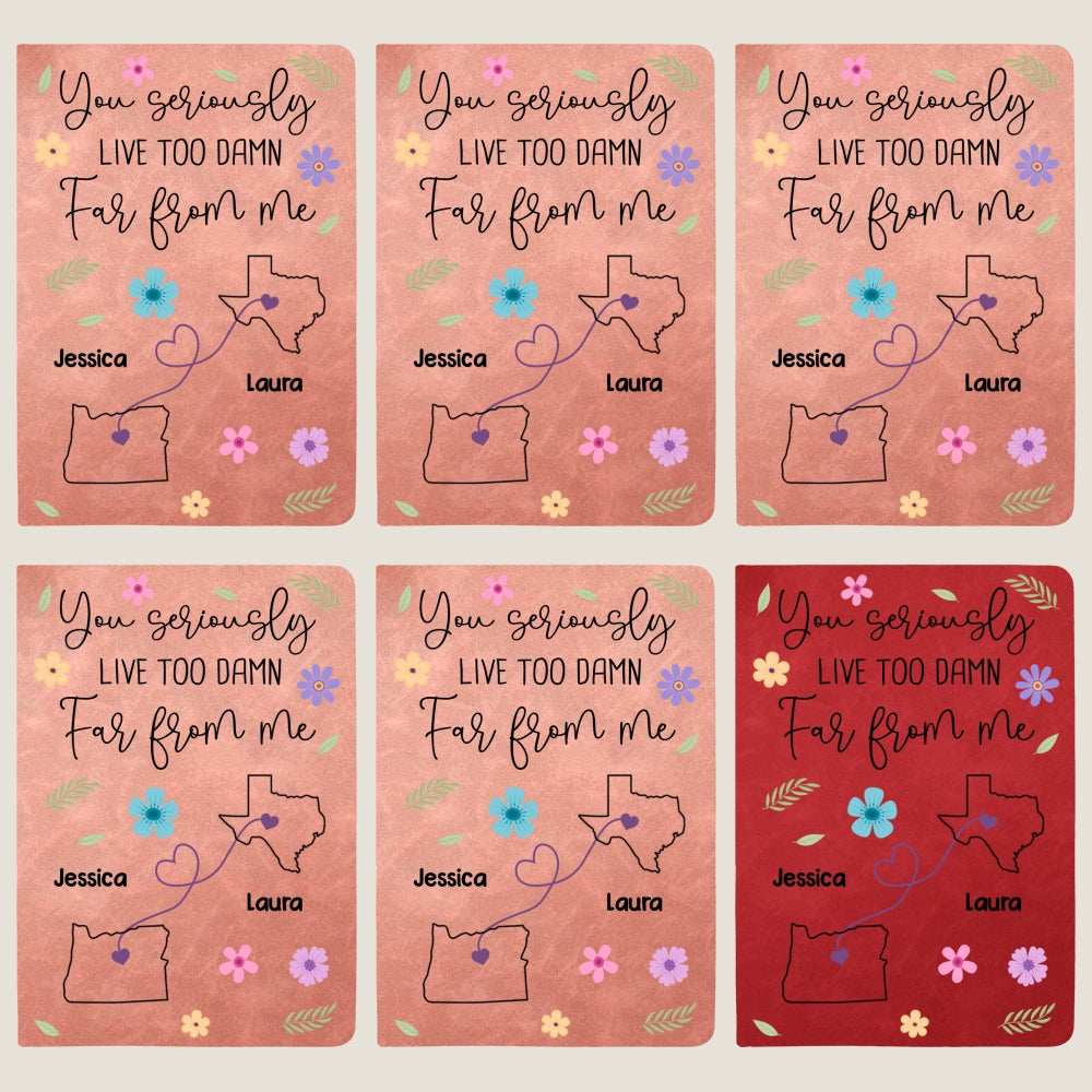 Custom Long Distance Friendship Gifts For Bestie • Wish You Lived Much Closer - Personalized Leather Journal