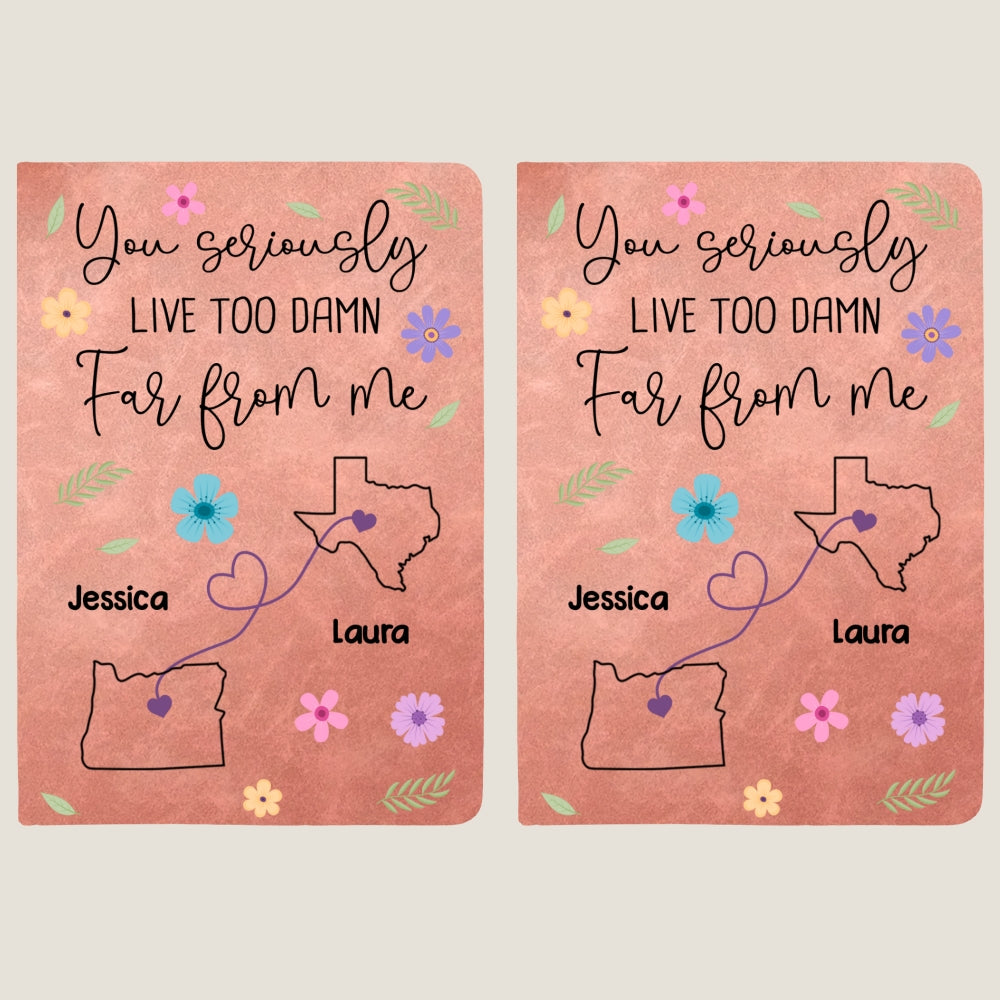 Custom Long Distance Friendship Gifts For Bestie • Wish You Lived Much Closer - Personalized Leather Journal