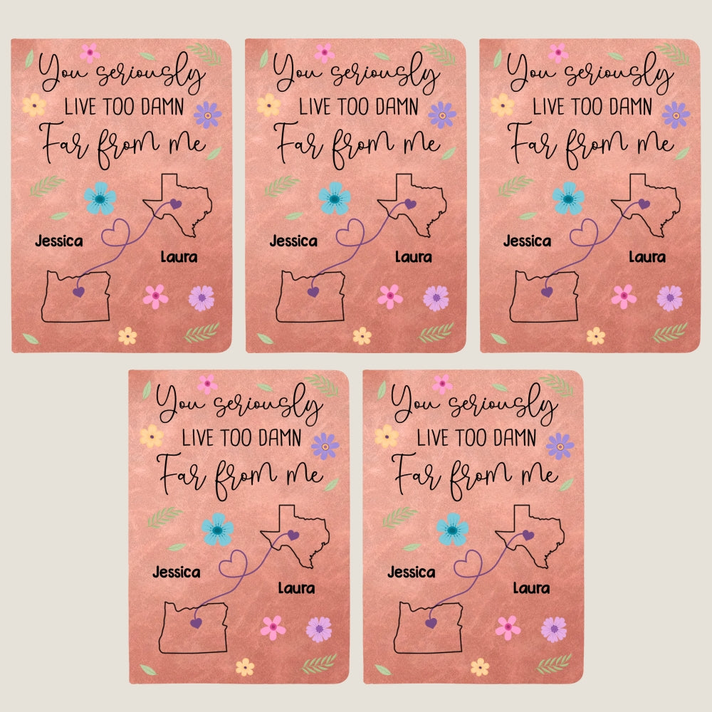 Custom Long Distance Friendship Gifts For Bestie • Wish You Lived Much Closer - Personalized Leather Journal