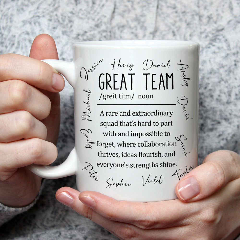 Custom Coworker, Christmas & Birthday Team Appreciation Gift • Great Team - Personalized Coffee Mug