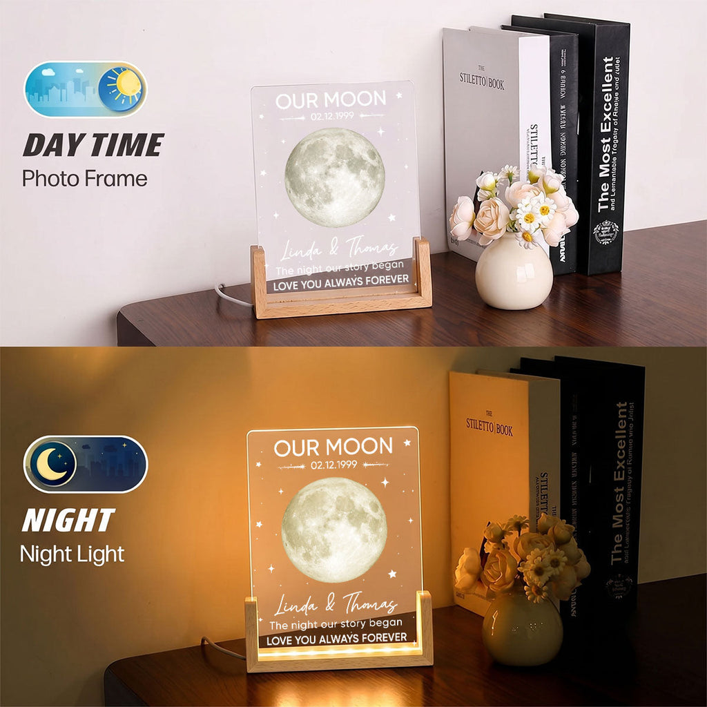 Custom Couple Gift for Anniversary, Valentine's Day, Christmas • The Night Our Story Began - Personalized Night Light