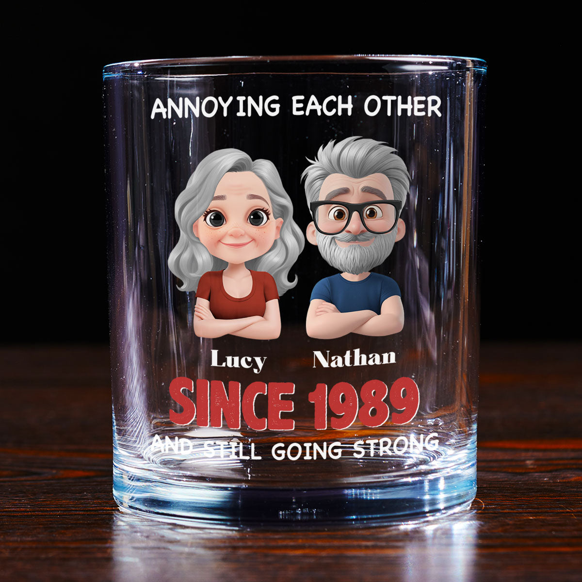 Custom Christmas Anniversary Birthday Drinkware Gifts for Husband • With You Forever - Personalized Whiskey Glass