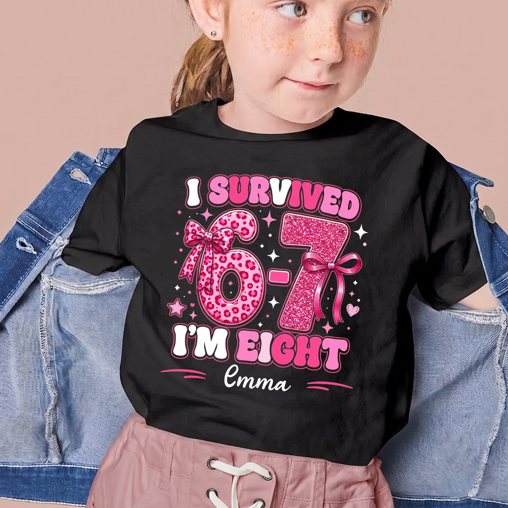 Custom Christmas & Birthday Gift for Daughter • Made It To Eight - Personalized Youth T-shirt