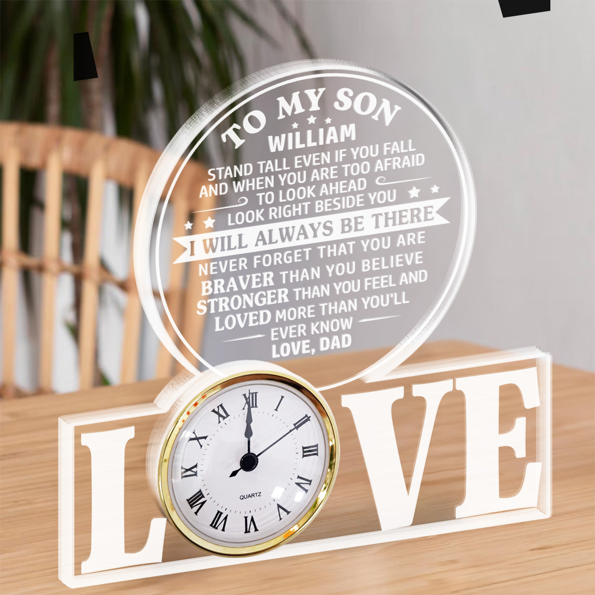 Custom Couple's Decor, Anniversary & Wedding Gift • I Will Always Be There - Personalized Acrylic Desk Clock Plaque