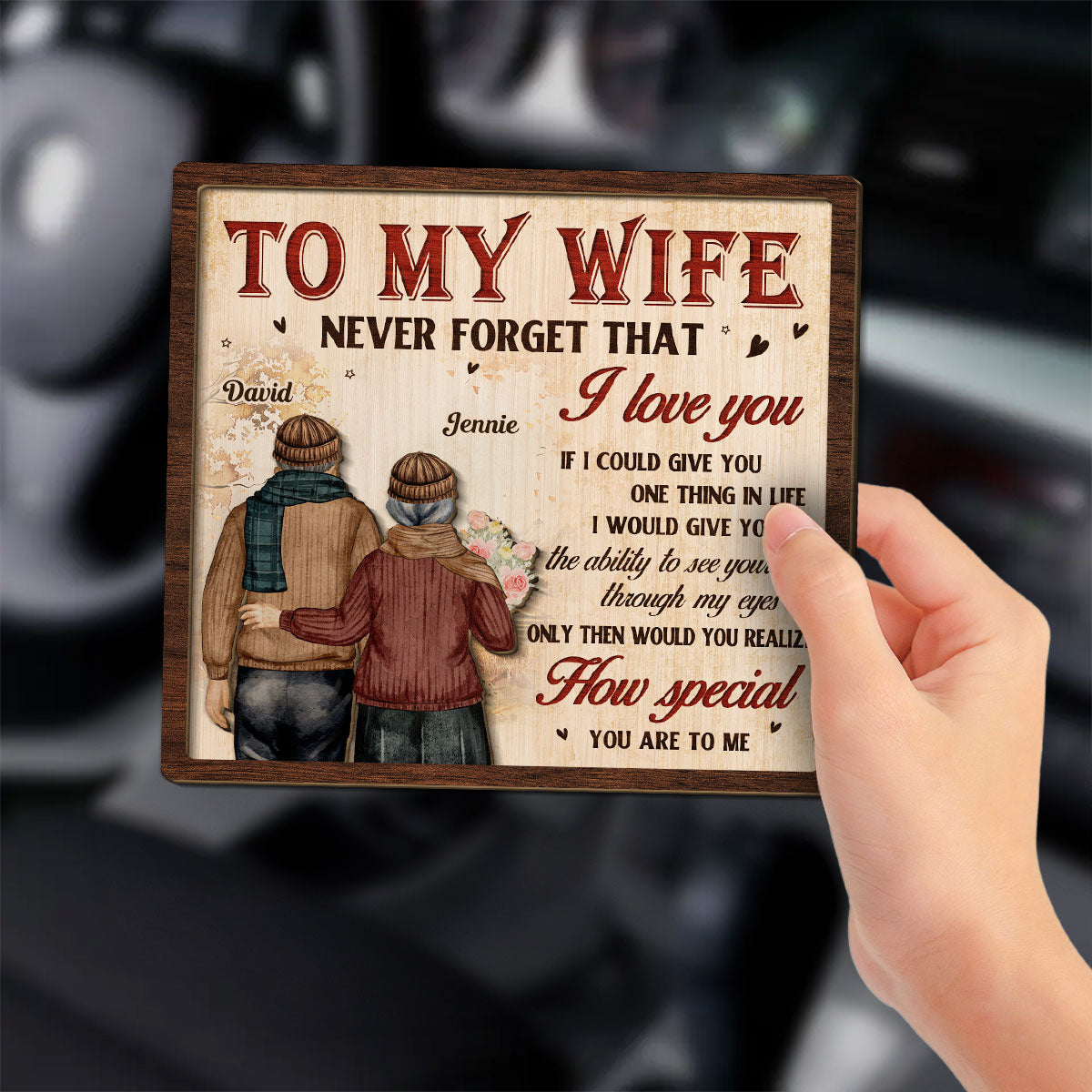 To My Wife - Personalized Car Visor Clip