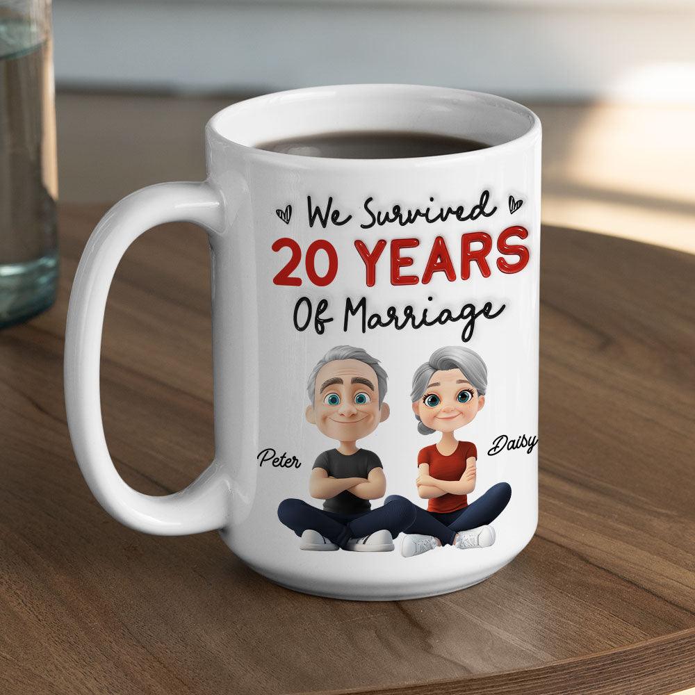 Custom Anniversary Keepsake Gifts For Couple • Still Survive - Personalized 3D Inflated Effect Mug