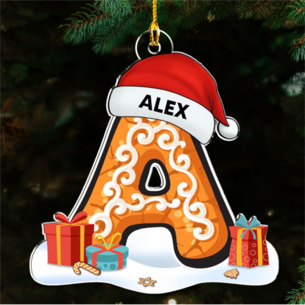 Custom Family Ornament, Christmas Gift for Family Members •  Name And Letter - Personalized Acrylic Ornament
