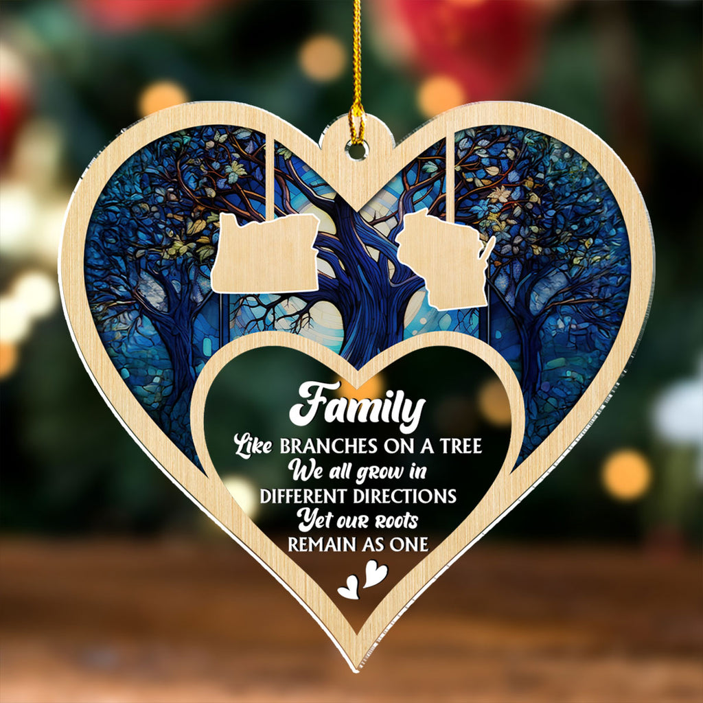 Custom Family Ornament, Christmas Gift for Family Members •  Family Like Branches On A Tree - Personalized Acrylic Ornament