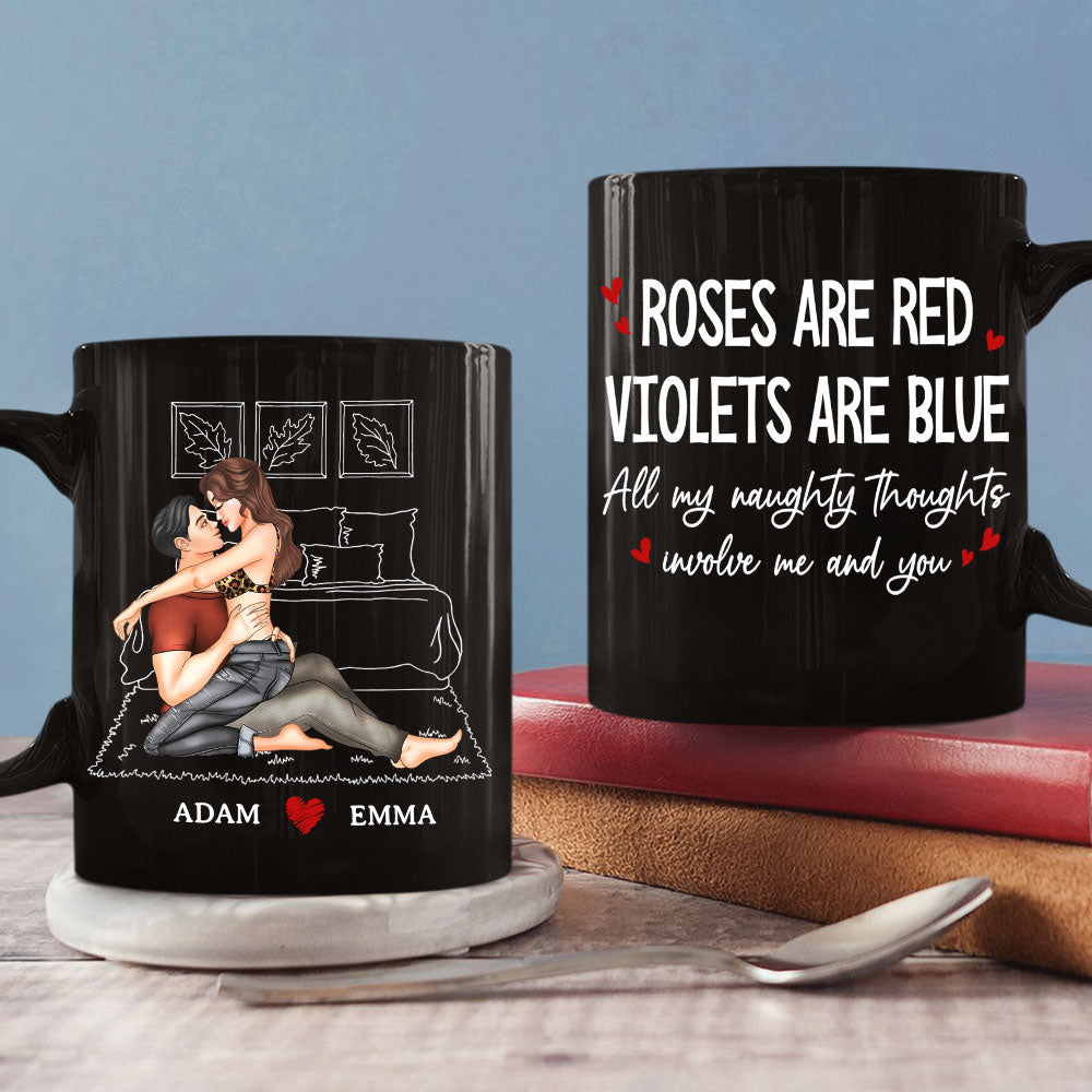 Custom Anniversary Keepsake Gifts For Couple • All My Naughty Thoughts - Personalized Coffee Mug