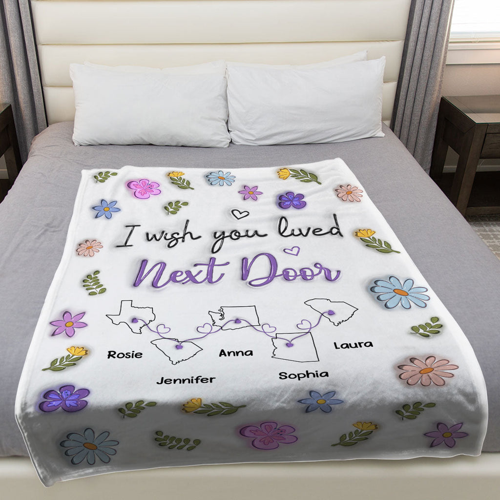 I Wish We Lived Closer - Personalized Fleece Blanket