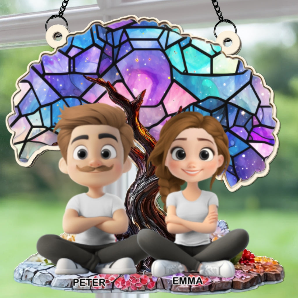 Custom Hanging Decor for Mom Daughter, Mother's Day Gifts • Happy Mom Of Us - Personalized Suncatcher