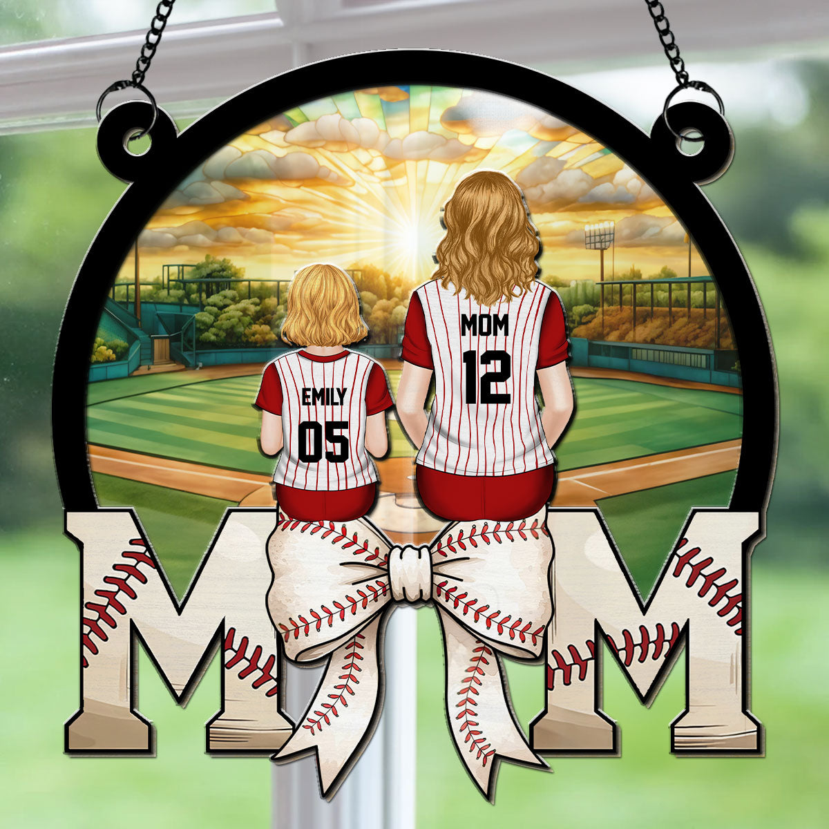 Custom Hanging Decor for Mom Daughter, Mother's Day Birthday Gifts • Best Mom Dream Team - Personalized Suncatcher