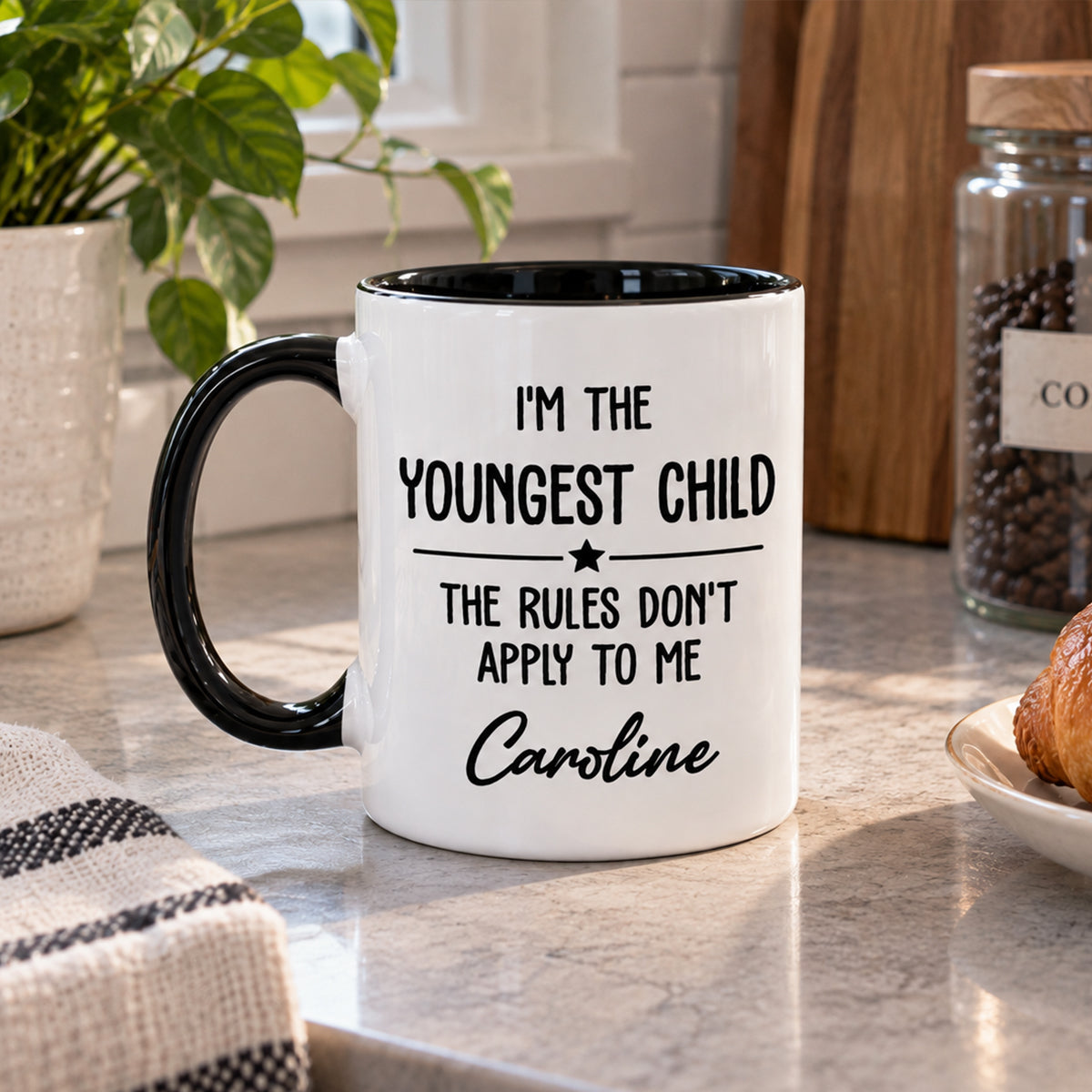 Custom Christmas & Birthday Gift for Brother & Sister • Family Rules Start With Siblings - Personalized Accent Mug