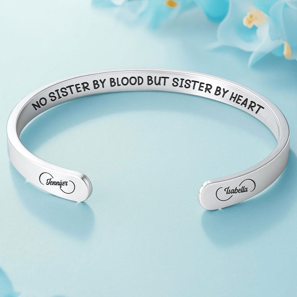 Sister By Heart - Personalized Bracelet Cuff