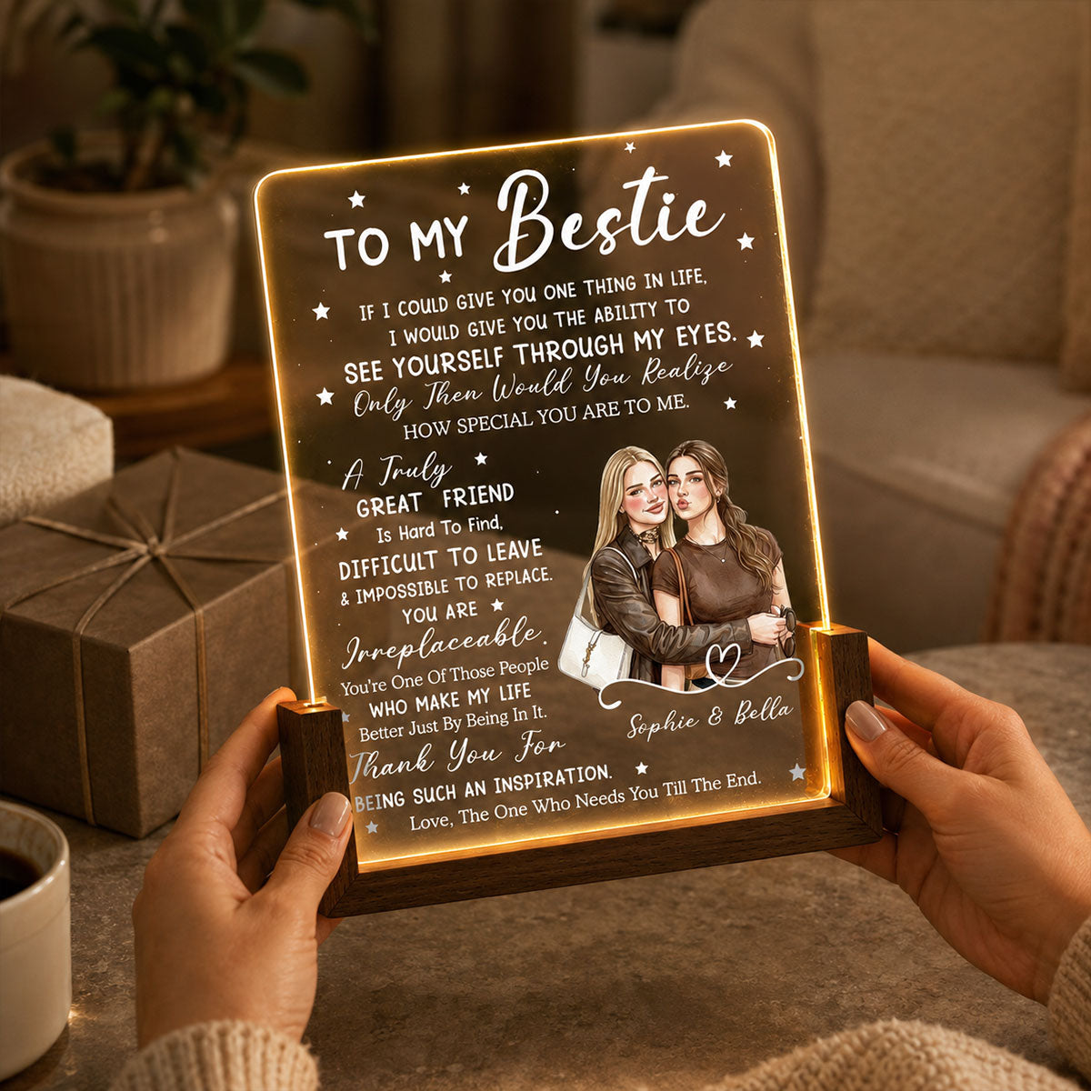 Custom Photo Gift for Best Friends, Sister, Birthday & Christmas • You Mean So Much - Personalized Night Light
