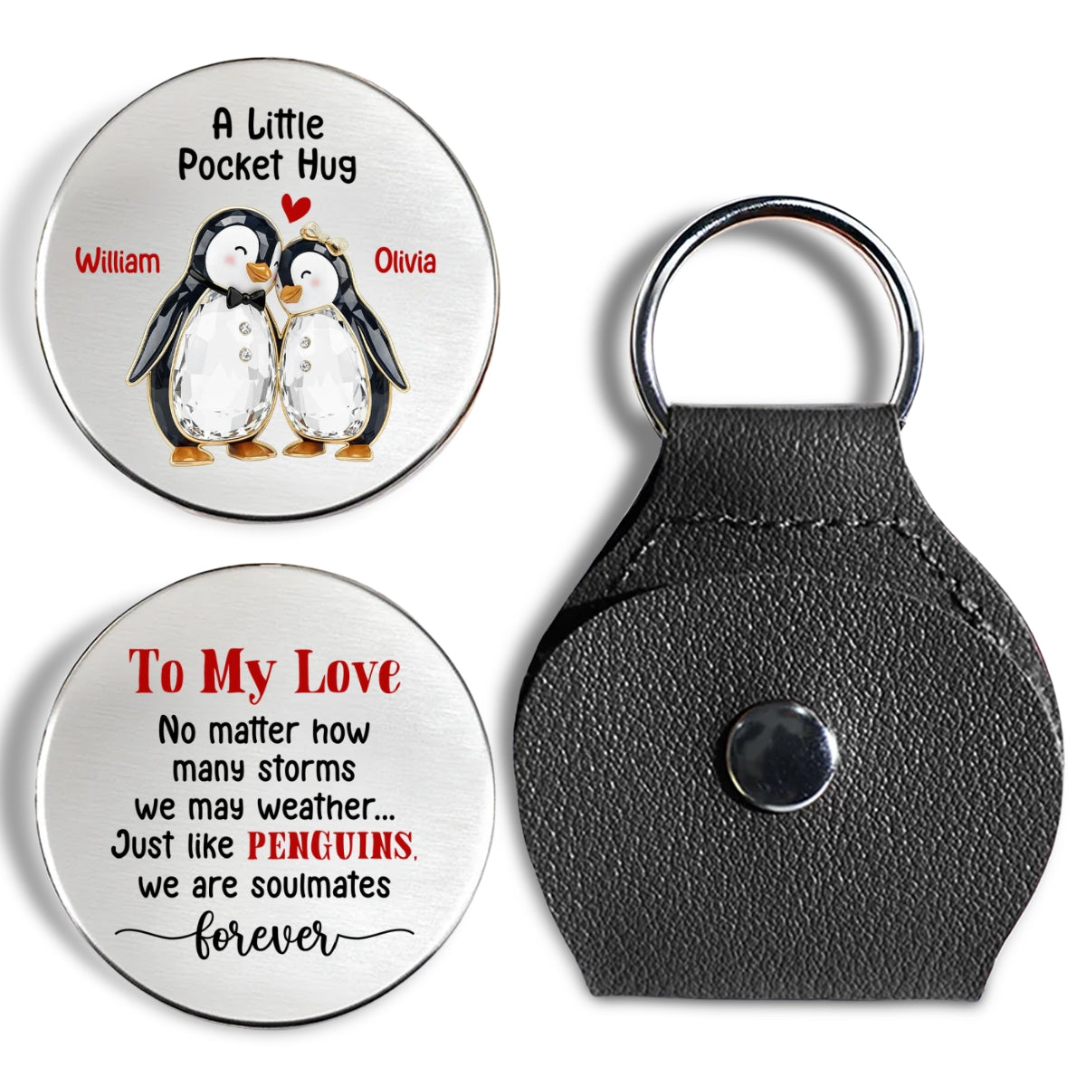 Custom Coin Keychain for Husband, Couple Anniversary Valentine's Day Gifts • To My Love - Personalized Pocket Hug