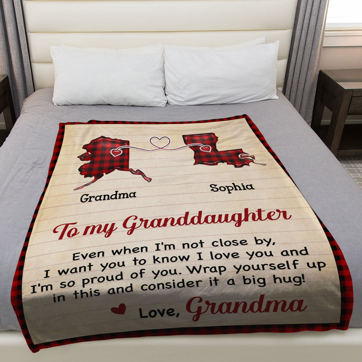 Big Hug Long Distance Gift - Personalized Fleece Blanket