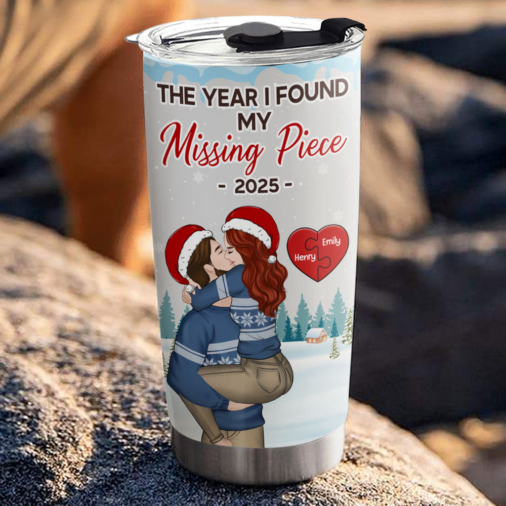 Custom Christmas Anniversary Gifts For Couple • Missing Piece Love - Personalized Tumbler