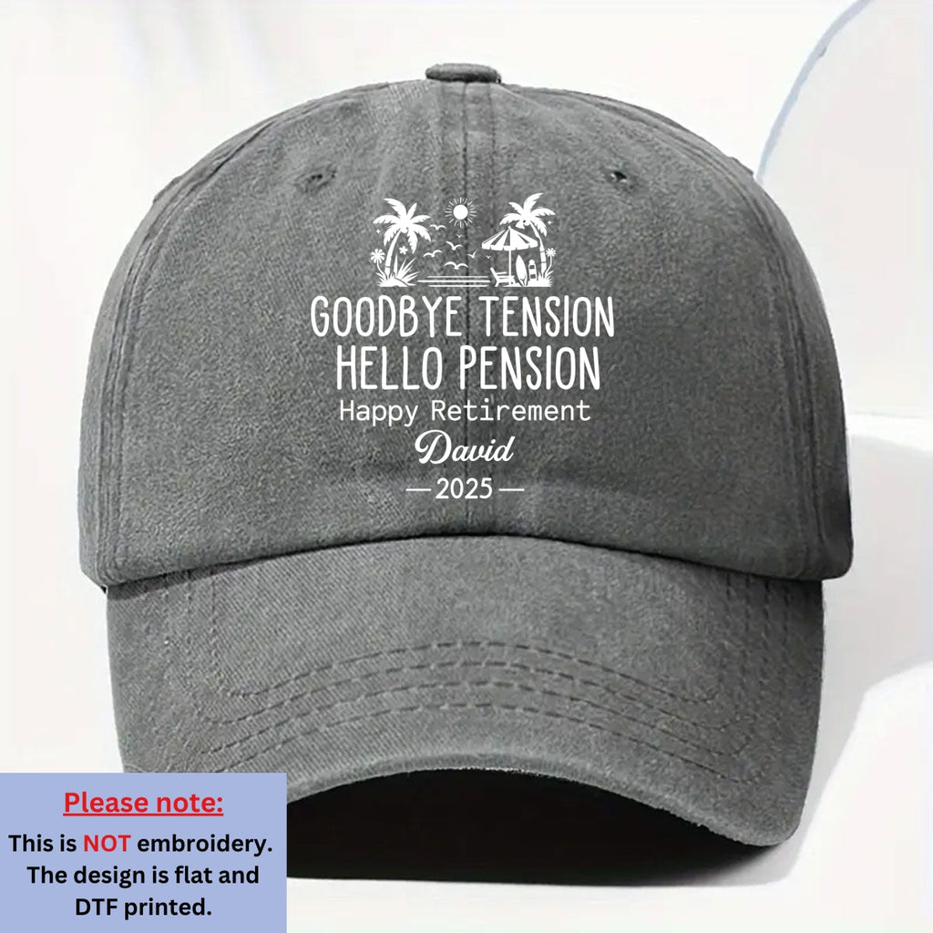 No Alarm Clocks Anymore - Personalized Vintage Washed Denim Cap