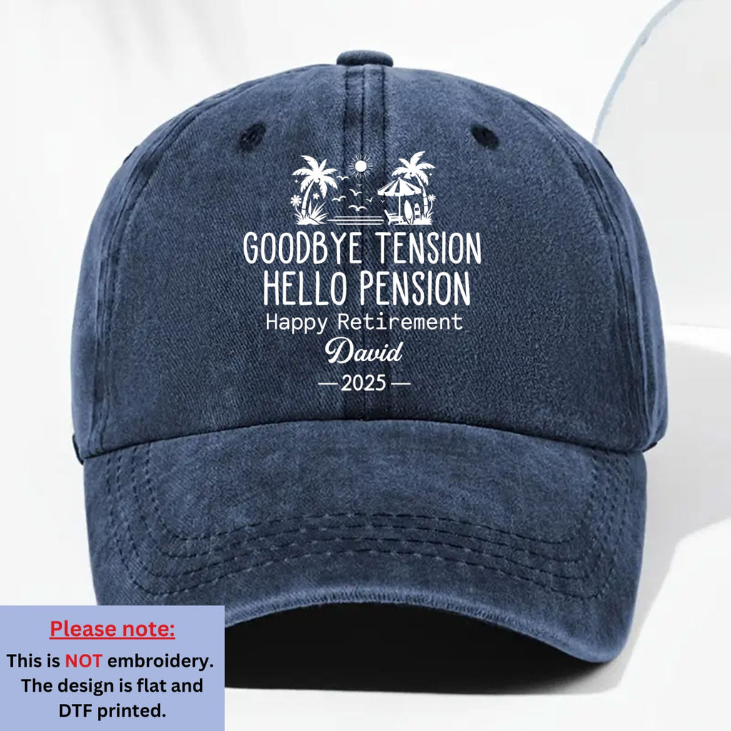 No Alarm Clocks Anymore - Personalized Vintage Washed Denim Cap
