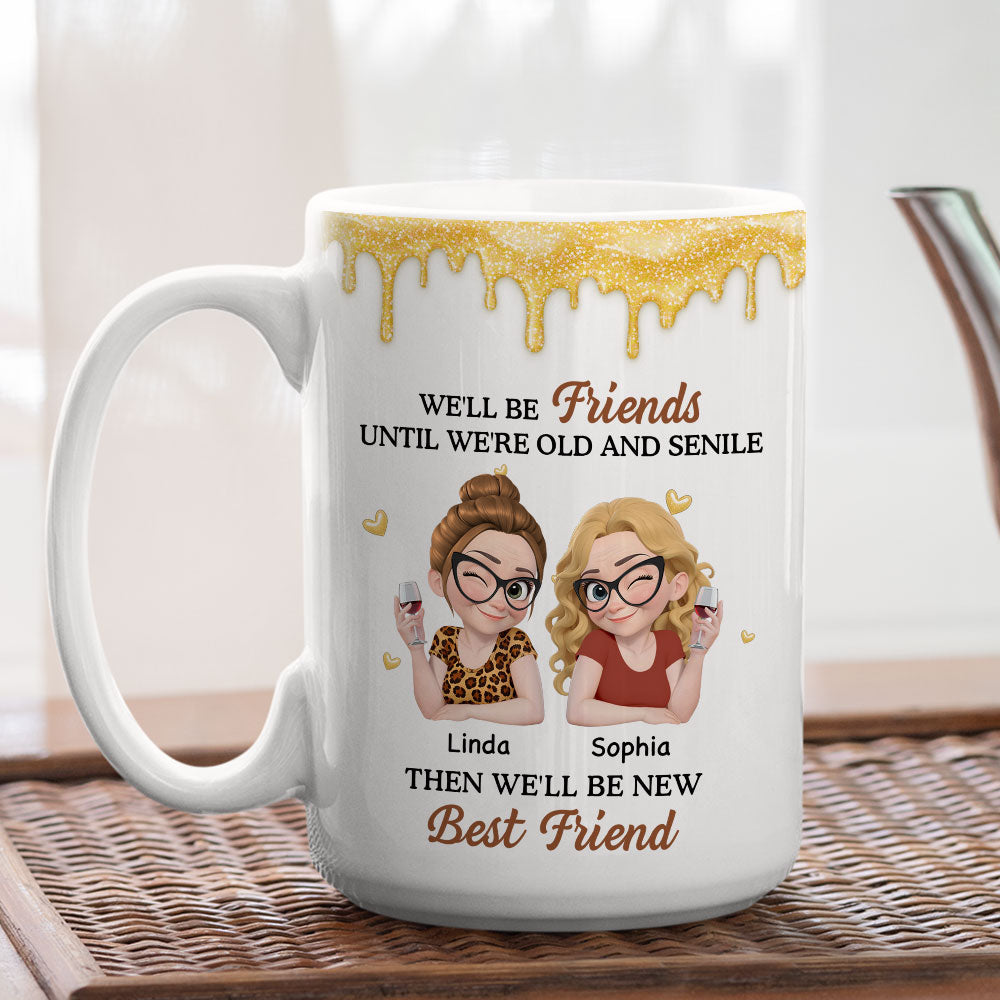 Custom Best Friend, Christmas & Birthday Friendship Keepsake Gift • Old And Senile - Personalized Coffee Mug