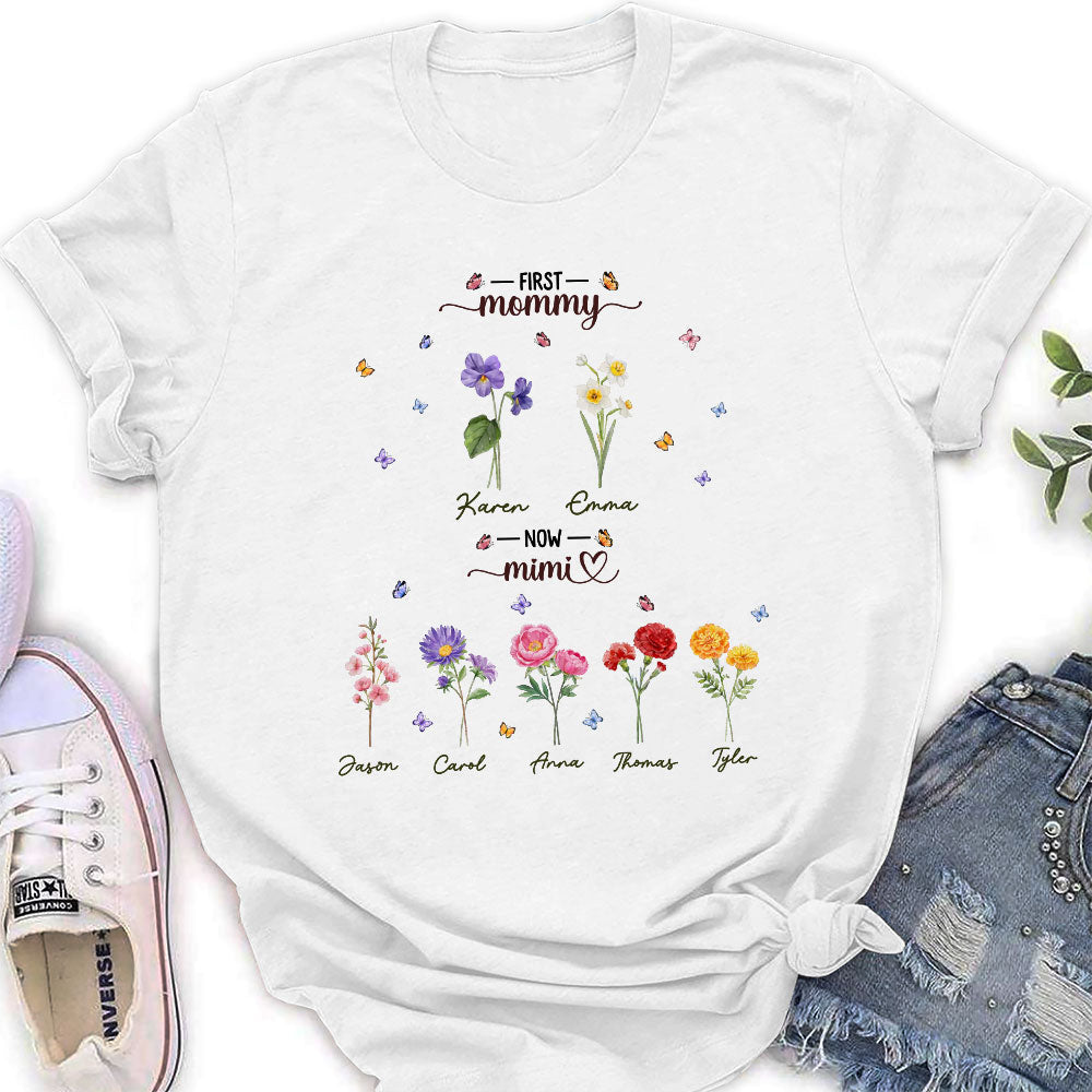 Custom Christmas & Birthday Gift for Grandma • First Mom Now Grandma - Personalized Shirt