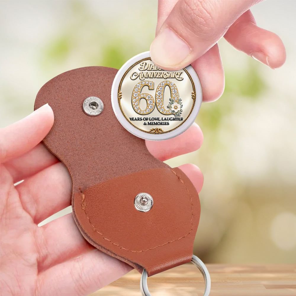 Custom Coin Keychain For Husband & Him, Anniversary Gifts • A Lifetime Marked By Love - Personalized 3D Printing Pocket Hug